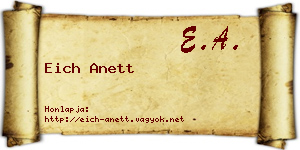 Eich Anett névjegykártya